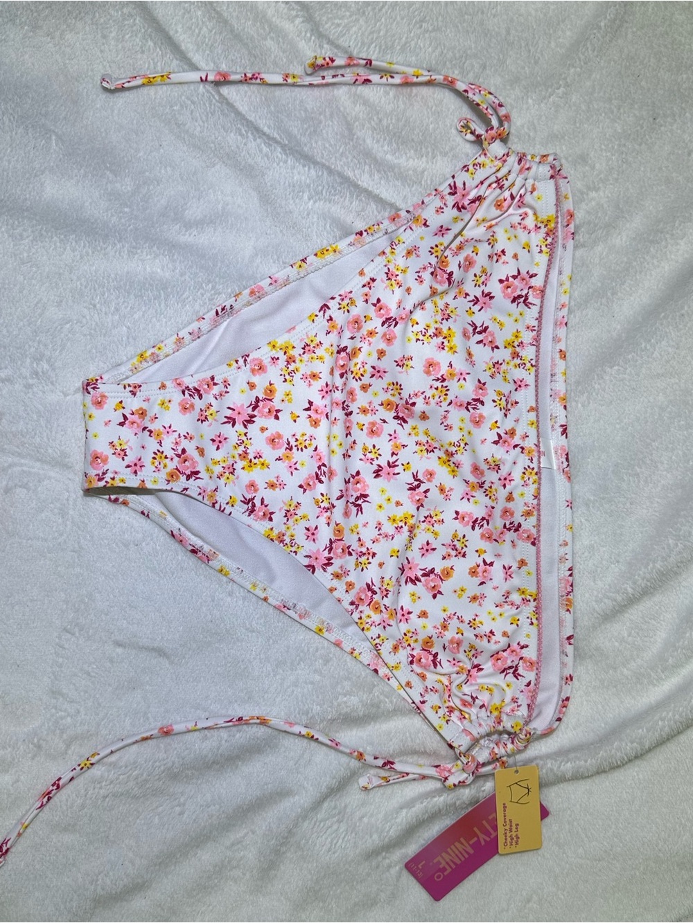 Ninety-Nine Floral Bikini Bottoms High Waist High Leg Cheeky Swim